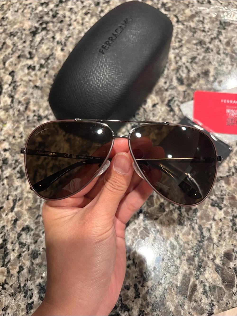 NWT Salvatore Ferragamo Women’s Brown Lenses Aviator Sunglasses